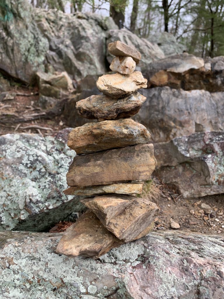 Stacking rocks in Chickies Rock County Park